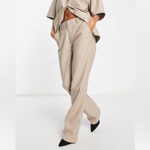 ASOS Size US10 putty vegan leather trousers